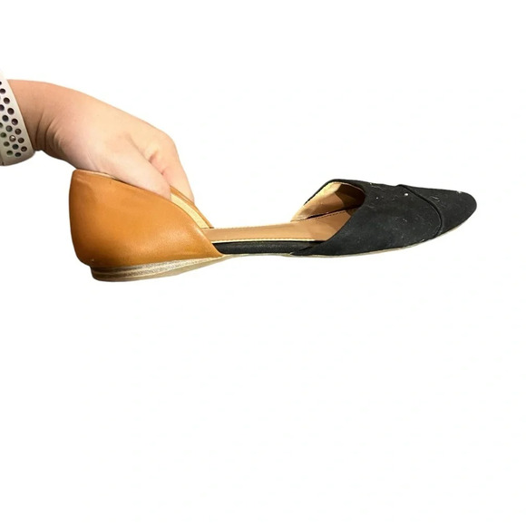 Merona Two Toned Black and Tan D'orsay Flats Size 9.5 - Picture 4 of 6